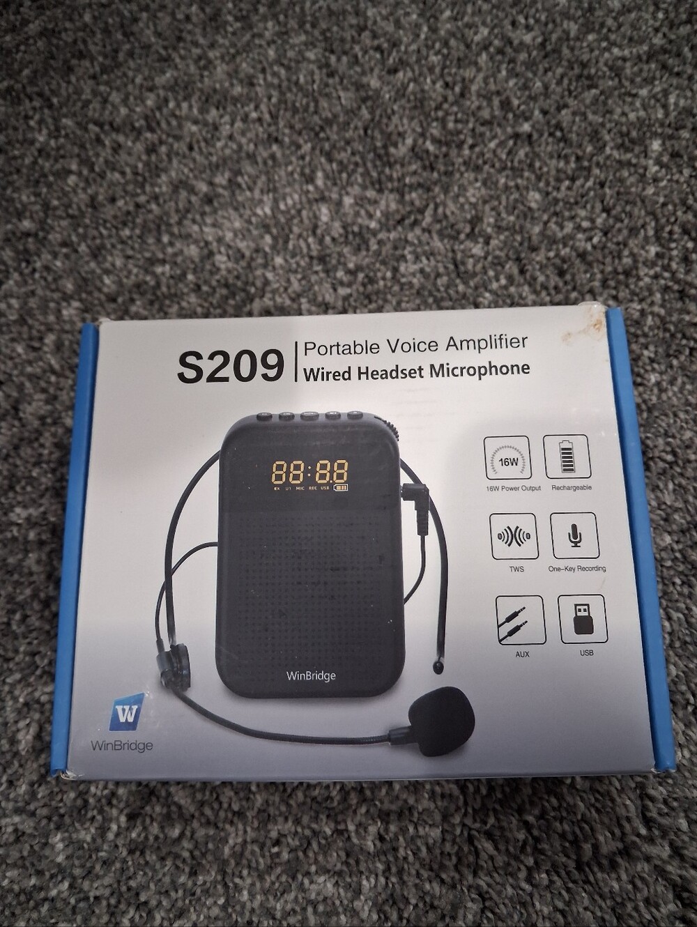 Winbridge S 209 Portable Voice Amplifier Wired Headset Microphone
